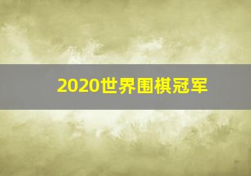 2020世界围棋冠军