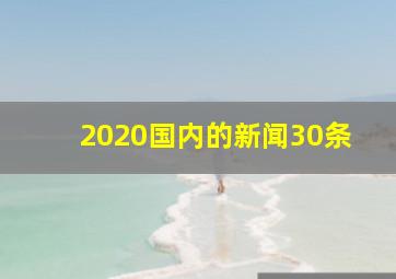 2020国内的新闻30条