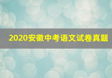 2020安徽中考语文试卷真题