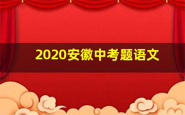 2020安徽中考题语文