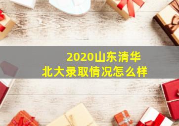 2020山东清华北大录取情况怎么样