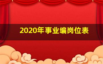 2020年事业编岗位表