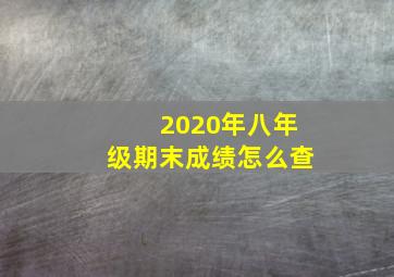 2020年八年级期末成绩怎么查