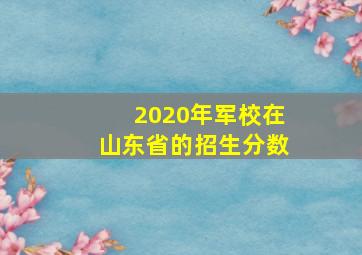 2020年军校在山东省的招生分数