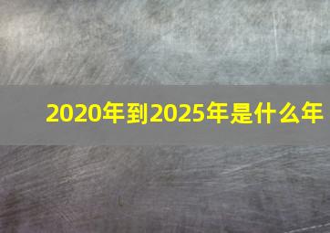 2020年到2025年是什么年