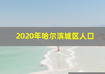 2020年哈尔滨城区人口