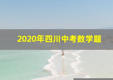 2020年四川中考数学题