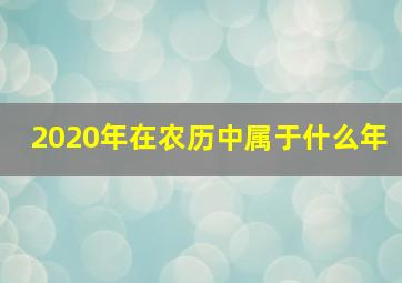 2020年在农历中属于什么年