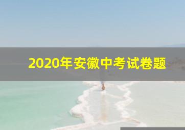 2020年安徽中考试卷题