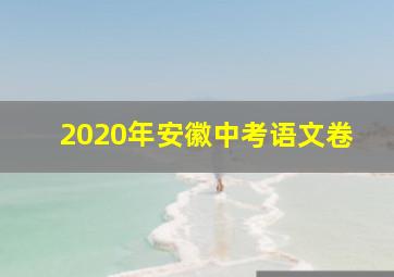 2020年安徽中考语文卷