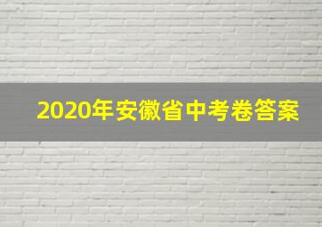 2020年安徽省中考卷答案