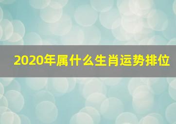 2020年属什么生肖运势排位