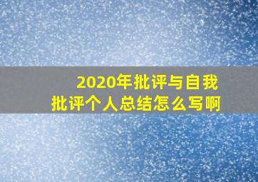 2020年批评与自我批评个人总结怎么写啊