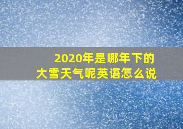 2020年是哪年下的大雪天气呢英语怎么说