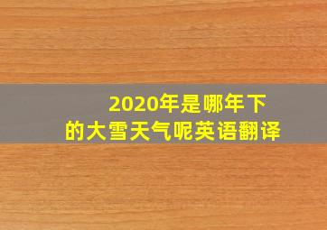 2020年是哪年下的大雪天气呢英语翻译