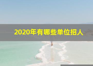 2020年有哪些单位招人