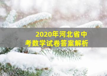 2020年河北省中考数学试卷答案解析