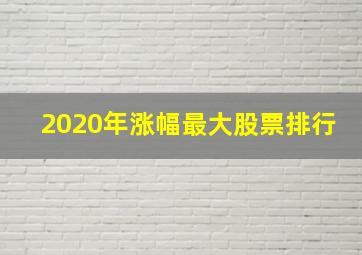 2020年涨幅最大股票排行