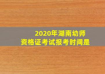 2020年湖南幼师资格证考试报考时间是