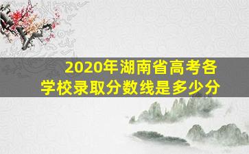 2020年湖南省高考各学校录取分数线是多少分