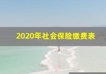 2020年社会保险缴费表