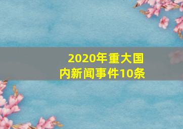 2020年重大国内新闻事件10条