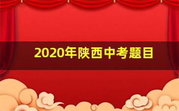 2020年陕西中考题目