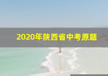 2020年陕西省中考原题