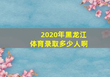 2020年黑龙江体育录取多少人啊