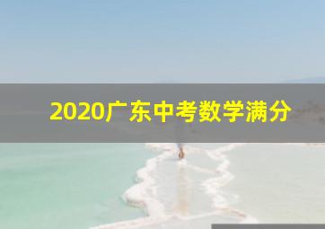 2020广东中考数学满分