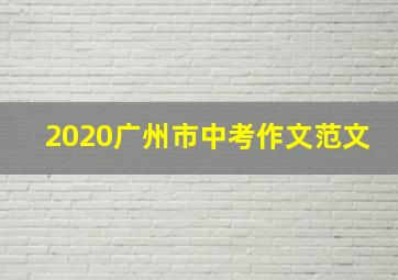 2020广州市中考作文范文