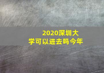 2020深圳大学可以进去吗今年