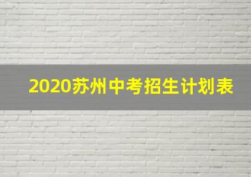 2020苏州中考招生计划表