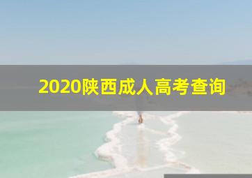 2020陕西成人高考查询