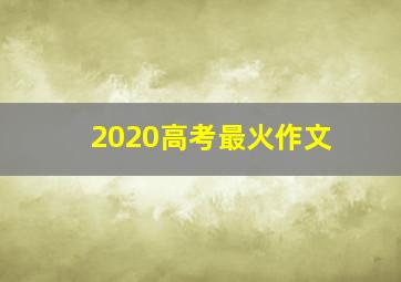 2020高考最火作文