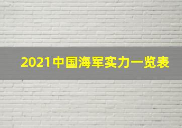 2021中国海军实力一览表