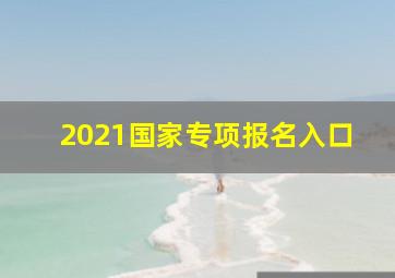 2021国家专项报名入口