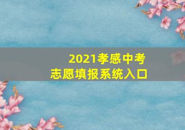 2021孝感中考志愿填报系统入口