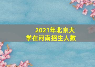 2021年北京大学在河南招生人数