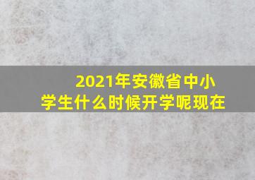 2021年安徽省中小学生什么时候开学呢现在