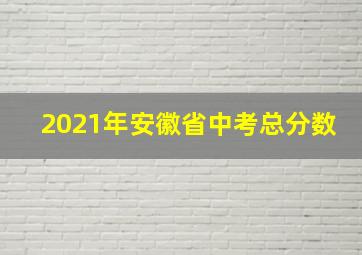 2021年安徽省中考总分数