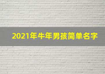 2021年牛年男孩简单名字