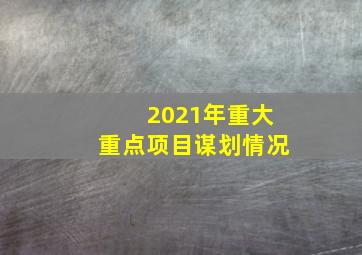 2021年重大重点项目谋划情况