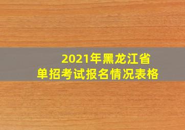 2021年黑龙江省单招考试报名情况表格