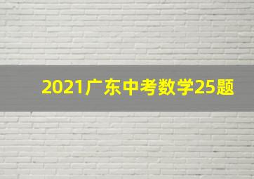 2021广东中考数学25题