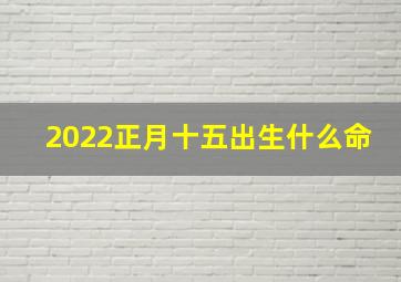 2022正月十五出生什么命