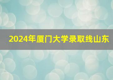 2024年厦门大学录取线山东