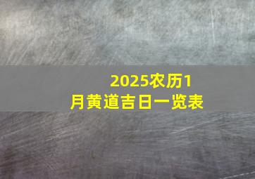 2025农历1月黄道吉日一览表