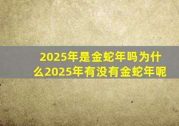 2025年是金蛇年吗为什么2025年有没有金蛇年呢