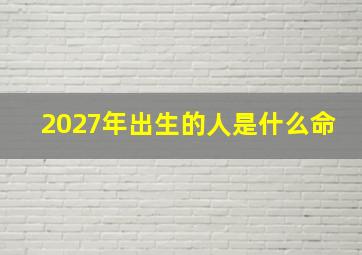 2027年出生的人是什么命